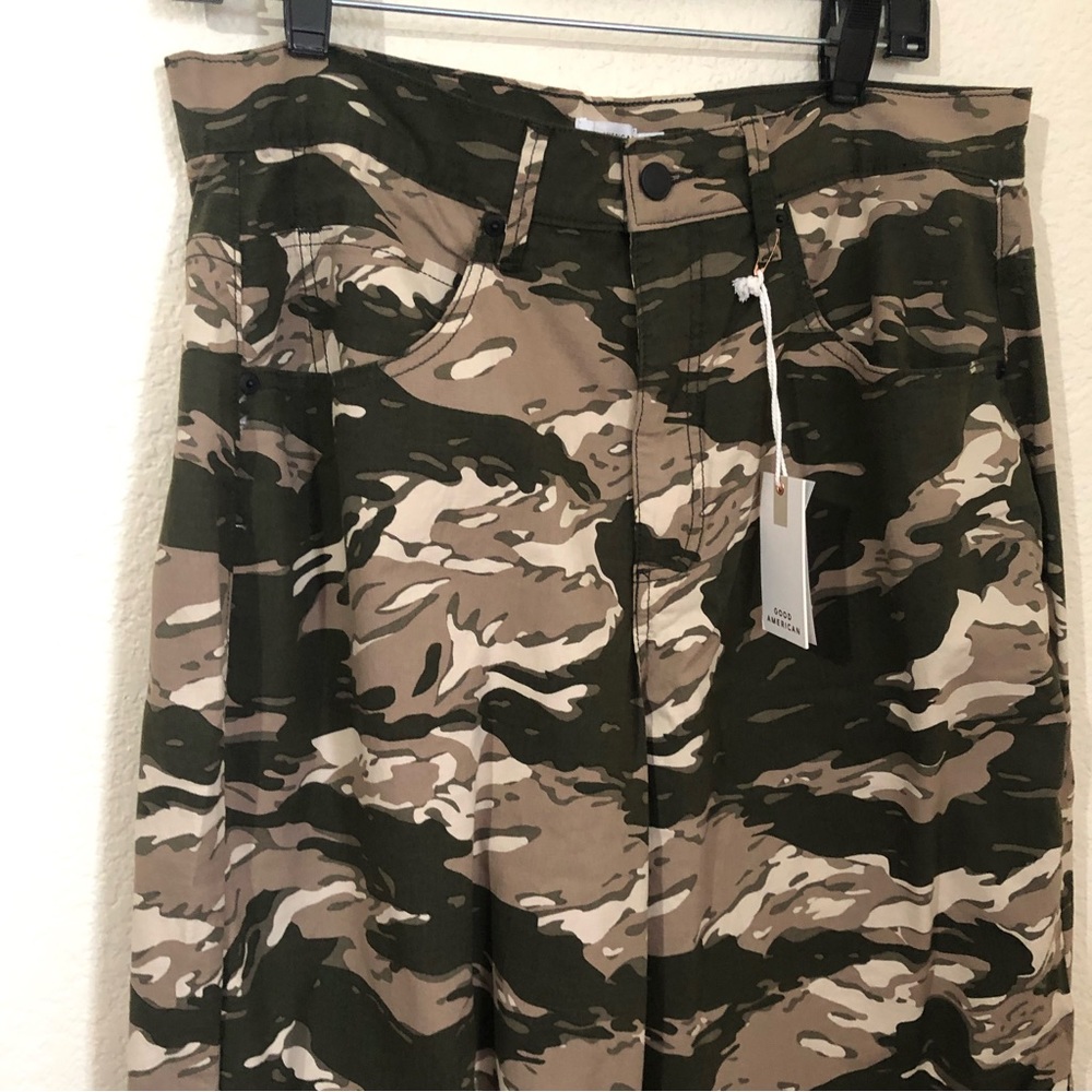Good American Womens 10/30 Forest Camo Pants Pockets Drawstrings NWT - Picture 3 of 13